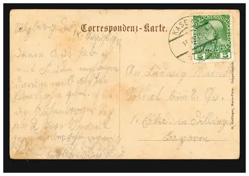 Österreich AK Gruss aus Maria-Plain bei Salzburg, KASERN 15.8.1910 nach Luzern