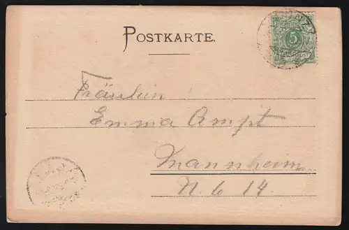 AK Mainzer Dom, point de vue de MAINZ 5.5.1899 vers MANNHEIM 5.5,99