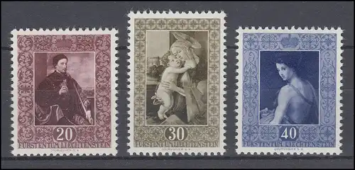 306-308 Gemäldegalerie Vaduz, drei Werte komplett, sauber postfrisch **