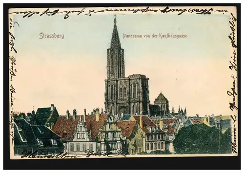 Frankreich AK Strassburg: Panorama von der Kaufhausgasse, 15.6.1903