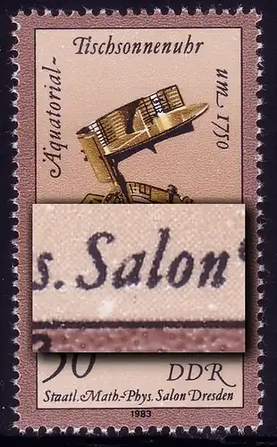 2799 Uhren 30 Pf mit PLF weißer Fleck unten Sa von Salon, Feld 41, **