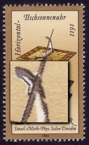 2798 Uhren 20 Pf: Kerbe in Halterung, aus KLB, F.3 **