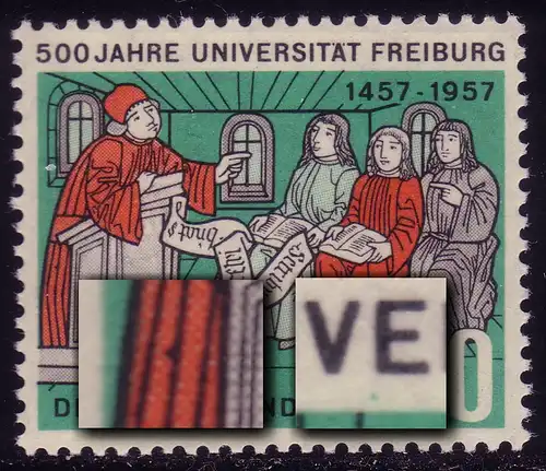 256 Uni Freiburg, Doppel-PLF grüner und schwarzer Fleck, Feld 2, postfrisch **