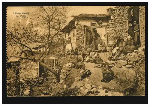 AK Mazedonien Häuserwinkel in Veles, Feldpost 5.9.1917 an Fernsprech-Abt. 450
