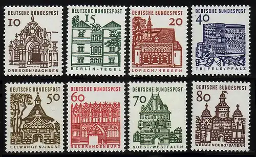 454-461 Deutsche Bauwerke aus 12 Jahrhunderten, 8 Werte, Satz postfrisch **