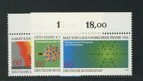 1019-1021 Nobelpreisträger 1979, Oberrand, Satz **