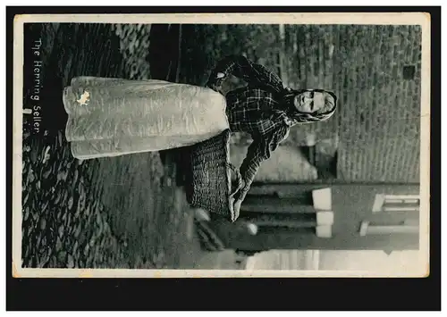 Foto-Ansichtskarte The Herring Seller - Die Heringsverkäuferin, gelaufen 1909