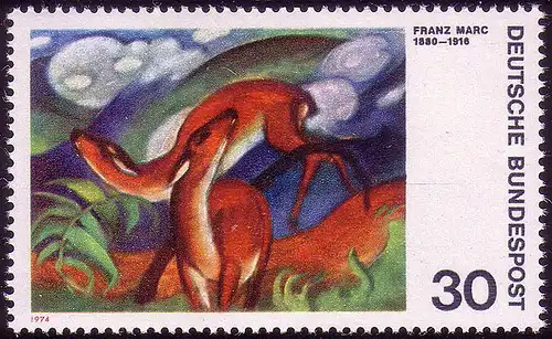 798 Expressionnisme Rehe rouge, Franz Marc, 30 Pf **