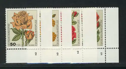 1150-1153 Wofa Gartenrosen 1982, FN2 Satz **