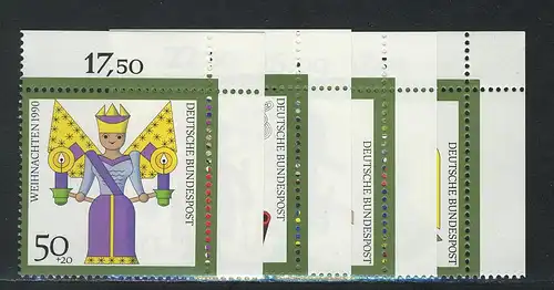1484-1487 Weihnachten 1990, Ecke o.r. Satz **