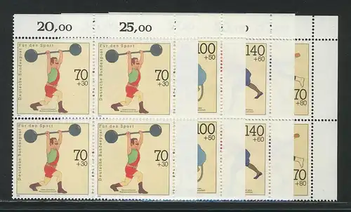 1499-1502 Sporthilfe 1991, E-Vbl o.r. Satz **