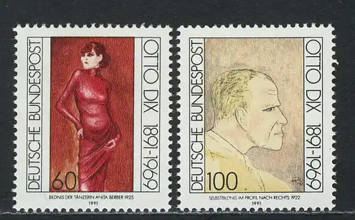 1572-1573 Otto Dix 1991, Satz postfrisch **