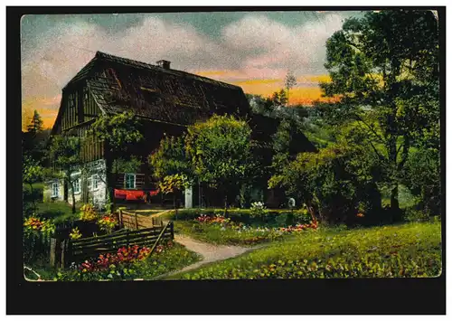 Poste ferroviaire MAGDEBURG-UELZEN-BREMEN ZUG 462 - 19.11.1918, ferme d'artiste-AK
