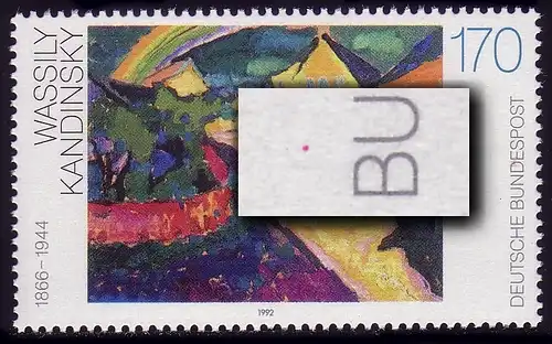 1619 Kandinsky mit PLF roter Punkt über BU von BUNDESPOST, Feld 18, **