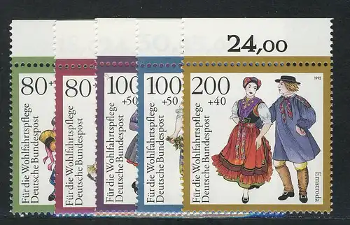 1696-1700 Wohlfahrt Trachten 1993, Oberrand, Satz **