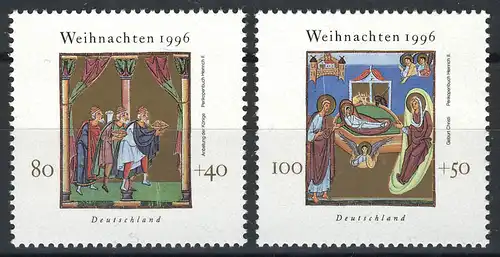 1891-1892 Weihnachten 1996, Satz postfrisch **