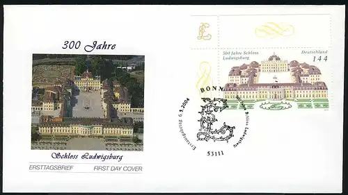 2398 Schloß Ludwigsburg auf FDC ESSt Bonn