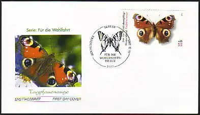 2504 Schmetterlinge SELBSTKLEBEND aus Rolle, FDC ESSt Berlin