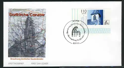 2199 Baudenkmäler Dorfkirche Canzow FDC Bonn