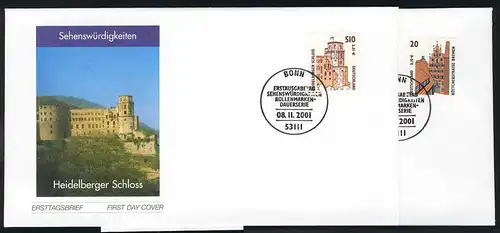 2224-2235 SWK Bremen und Heidelberg 2001 - Satz auf 2 FDC Bonn