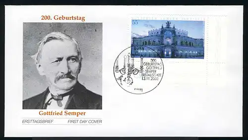 2371 Gottfried Semper FDC ESSt Bonn