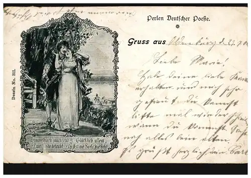 AK Artiste ... Poème: Ciel haut jauchzend ..., OLDENBURG 23.7.1902