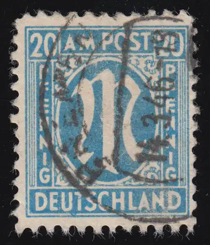 26XVII AM-Post mit Doppel-PLF XVII gebrochenes T und Linienbruch, BREMEN 14.3.46