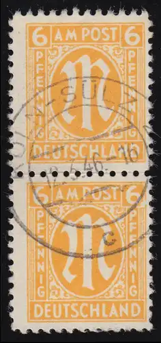 20IX AM-Post 6 Pf im Paar mit PLF IX weißer Fleck, KÖLN-SÜLZ 12.3.46