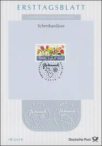 ETB 18/2016 Schreibanlässe, Blumen, Herzlichen Glückwunsch