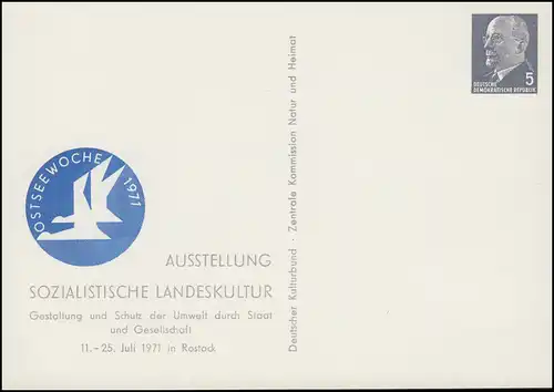 PP 7/24 Ulbricht 5 Pf Semaine baltique Rostock 1971, **