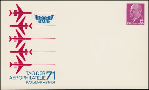 PP 9/19a Ulbricht 15 Pf Tag der Aerophilatelie 1971, **