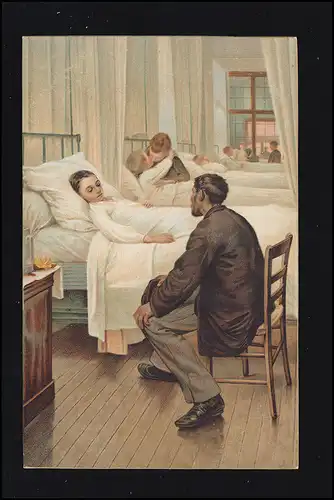 AK J. Geoffroy: Journée de visite à l'hôpital, édition Stengel, non utilisée