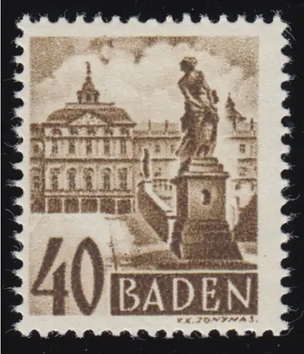 Baden 35y I Freimarke 40 (Pf.) ** postfrisch