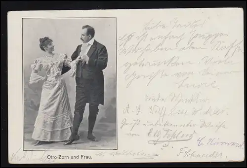 AK Otto Zorn und Frau, BERLIN NW 7c 4.12.1904 als Orts-Postkarte