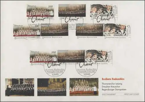 2318-2320 Set ZD en Bl.61 Garçons chœurs, set sur 1 Bijoux FDC ESSst Berlin