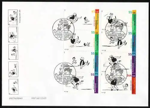 2349-2353 ZD-Set aus Bl.63 Jugendblock 2003 - FDC Berlin