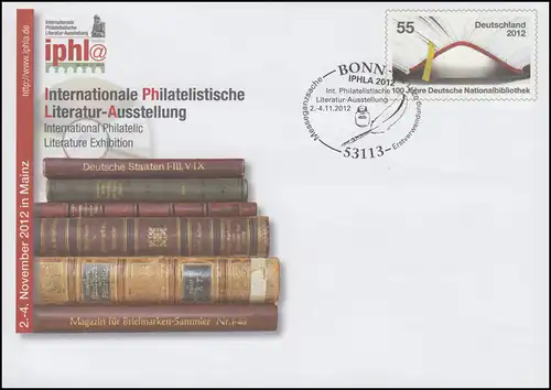 USo 278 Philatelistische Literatur-Ausstellung IPHLA Mainz 2012, EV-O Bonn 