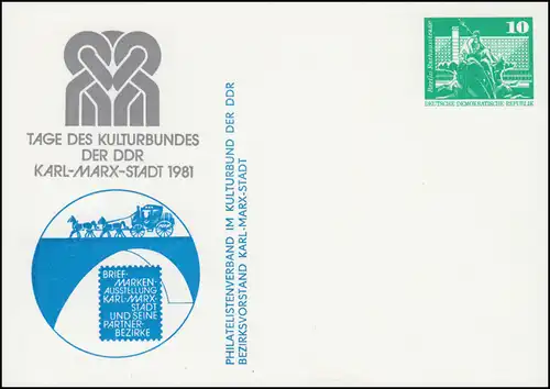 PP 15/134 Bauwerke Tage des Kulturbundes Karl-Marx-Stadt 1981, **