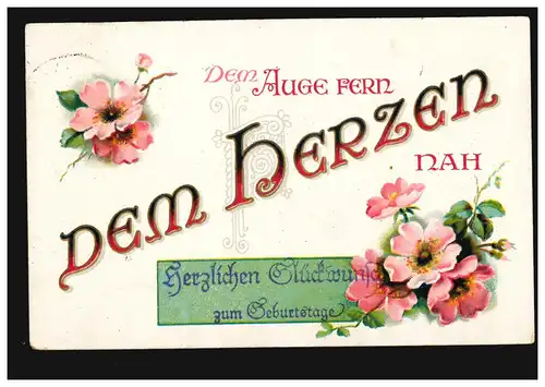 AK Glückwünsche Geburtstag Dem Auge fern - dem Herzen nah! OFFENBACH 3.5.1922