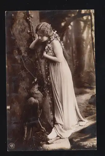 Animaux-A.Oiseaux: Monde des Sages - Femme avec un oiseau géant, HERNIGERODE 25.1.1906