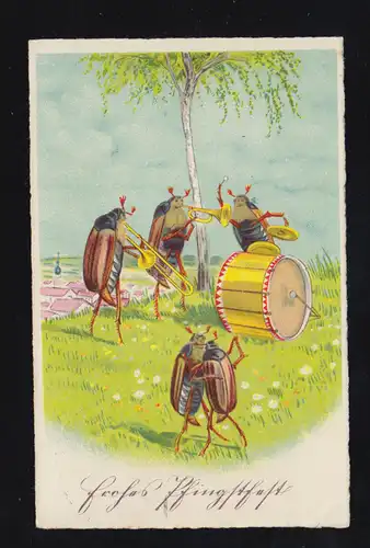 Animaux-AK Pentecôte Maikoccinelle en musique et danse, SSt BAD WARMBRUNN 1937