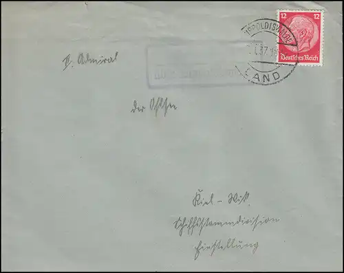 Landpost-Stempel Hennersdorf über DIPPOLDISWALDE LAND 1937 auf Brief