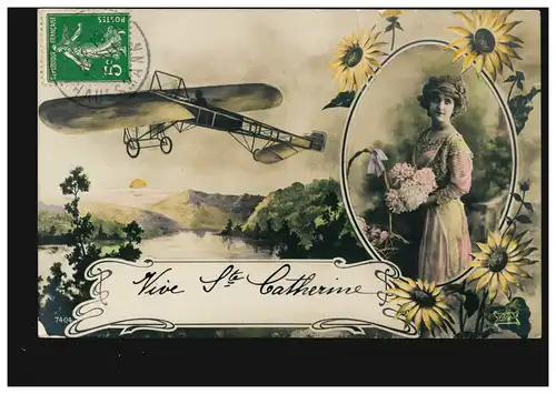 France Carte Visual Prénoms: Catherine, couru 1911, léger temple
