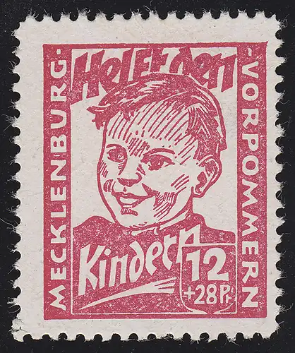 SBZ 28a Kinderhilfe 12 Pf, rosarot, **  