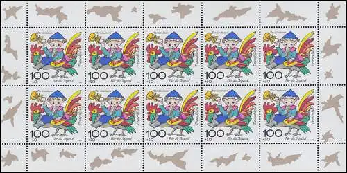 1991 Jugend: Trickfilmfiguren - Der Sandmann - 10er-Bogen, **