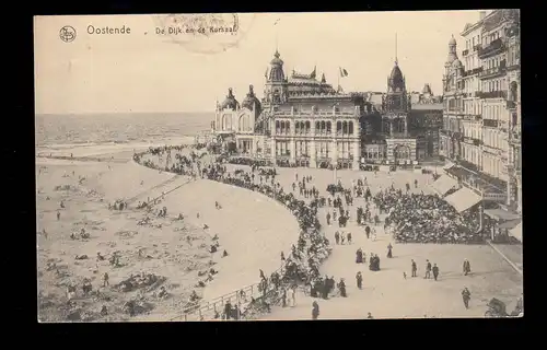 AK Belgien: Oostende - De Dijk en de Kursaal, Feldpost Flieger-Einheit 1918