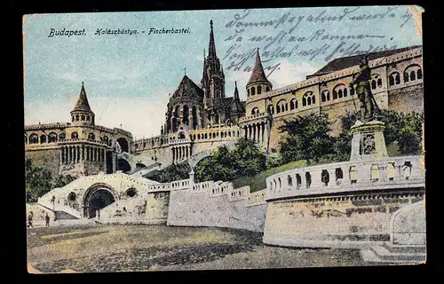 AK Ungarn: Budapest - Fischerbastei, Feldpost BUDAPEST 14.8.1918