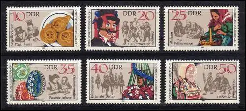 2716-2721 Sorben - Sorbische Volksbräuche 1982, 18 ZD + 6 Ezm, Set postfrisch **