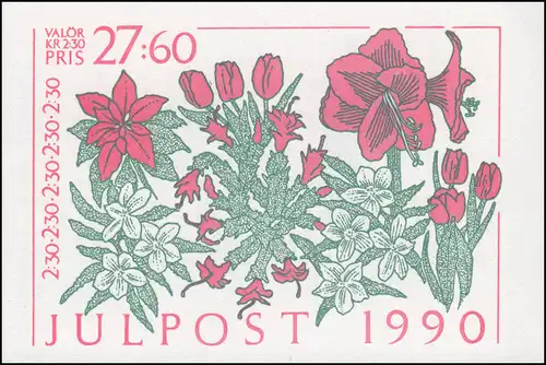 Markenheftchen 156 Weihnachten: Blumen, mit FN 2 **