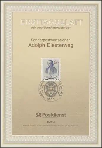 ETB 14/1990 Adolph Diesterweg, Pädagoge